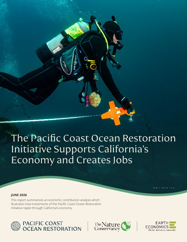 Cover text reads: Pacific Coast Ocean Restoration Initiative supports Californias economy and creates jobs